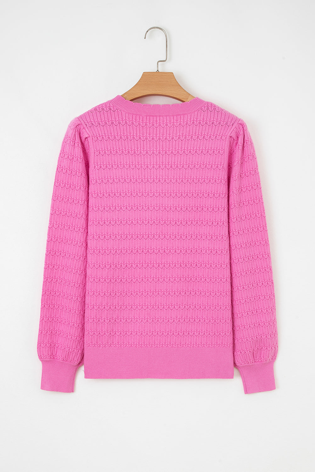 Threaded Pear Kay Knit Ribbed Cuffs Crew Neck Sweater