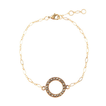 Delicate Stones Line Bronze Bracelet