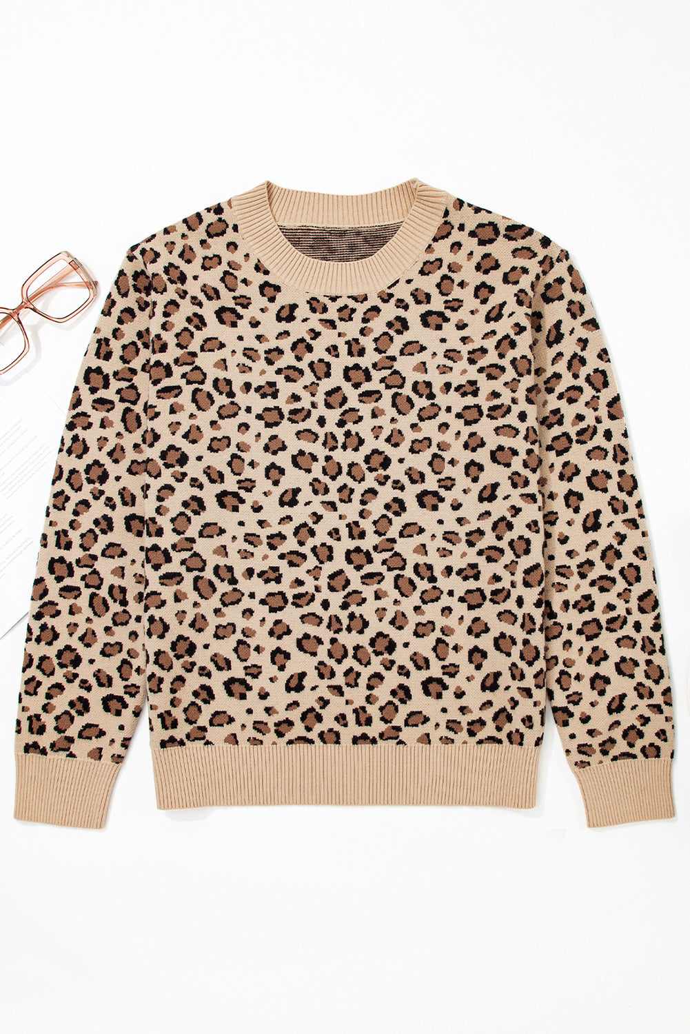 Isabela Print Dolman Sleeve Sweater - Khaki / L - 12/14