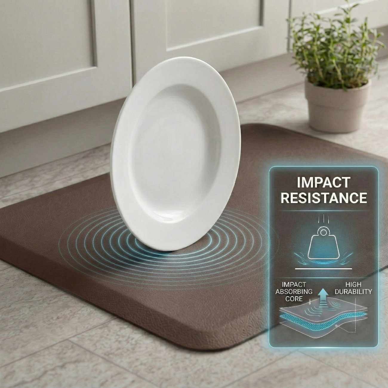 Anti-Fatigue Kitchen Mat, Brown