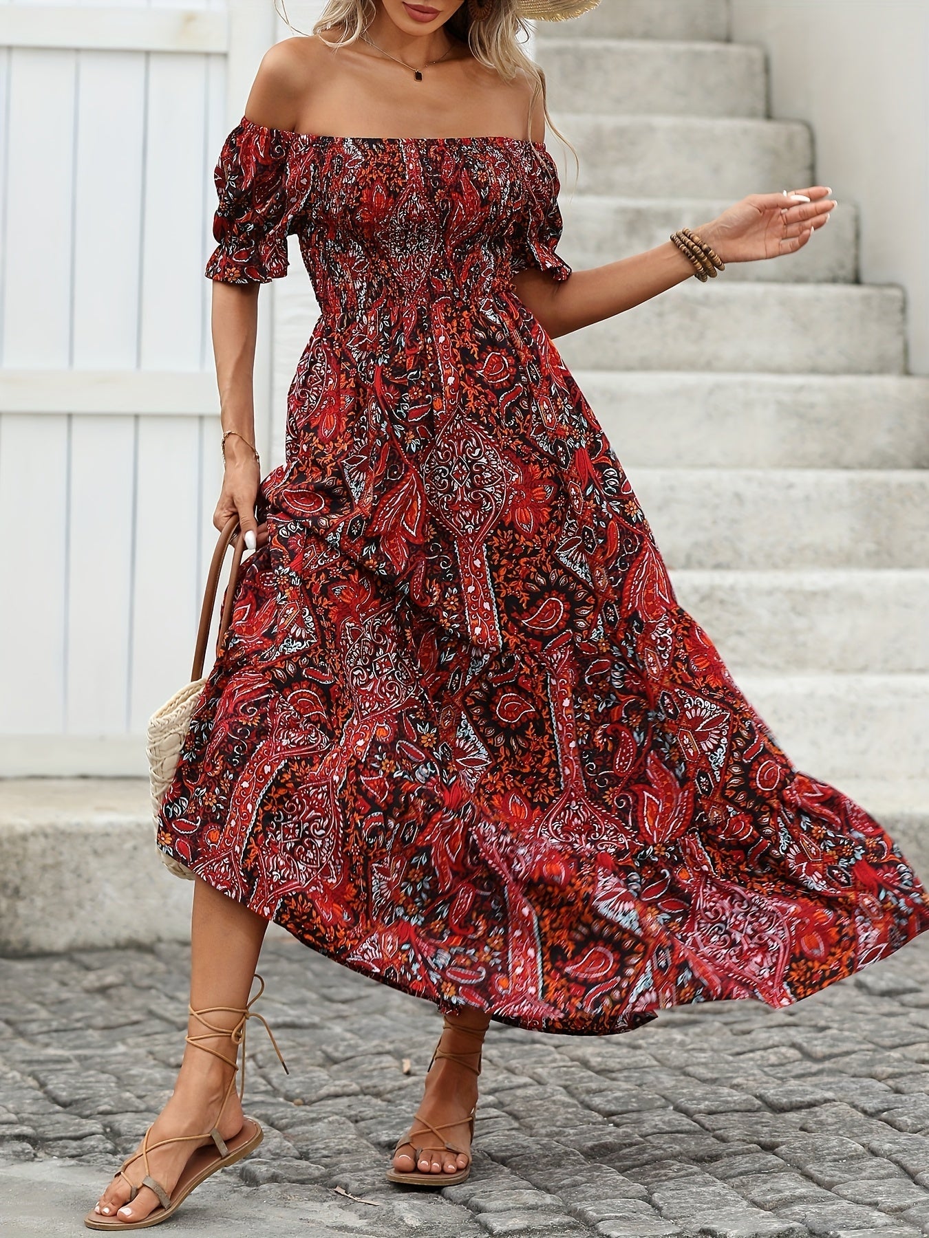 paisley one shoulder dress Seagrass Paisley One Shoulder Mini Dress