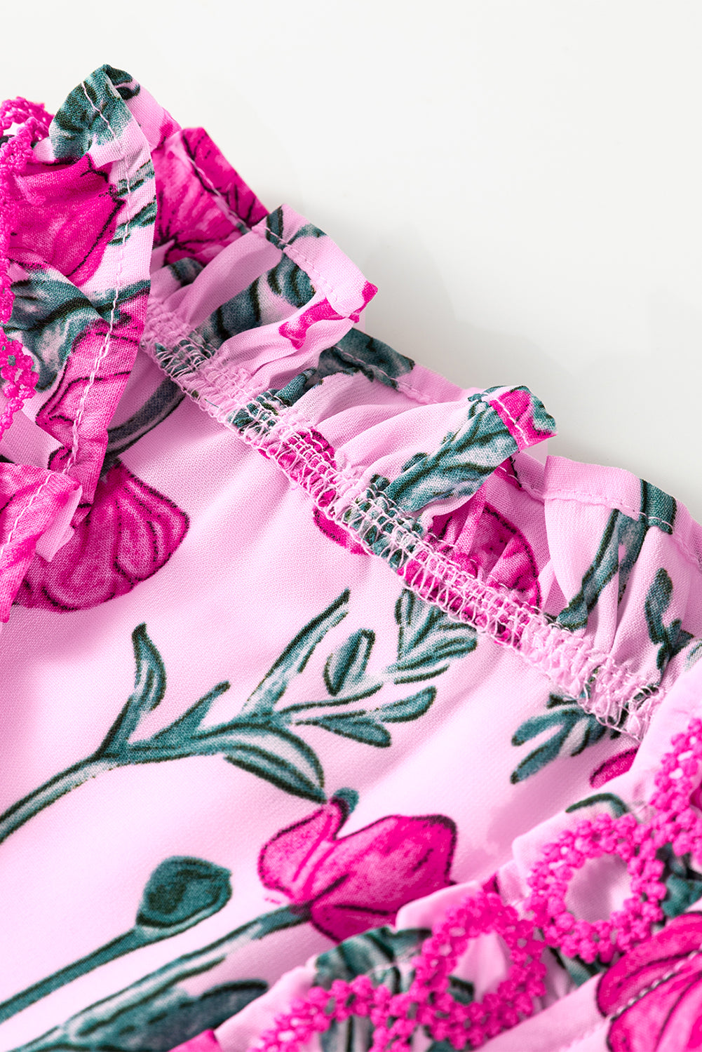 Threaded Pear Ruby Detail Frilled Summer Blouse