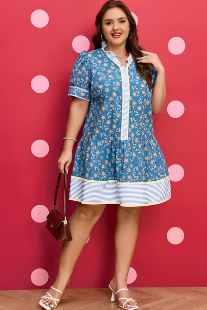 Threaded Pear Meilani Front Ruffle Hem PLUS Dress