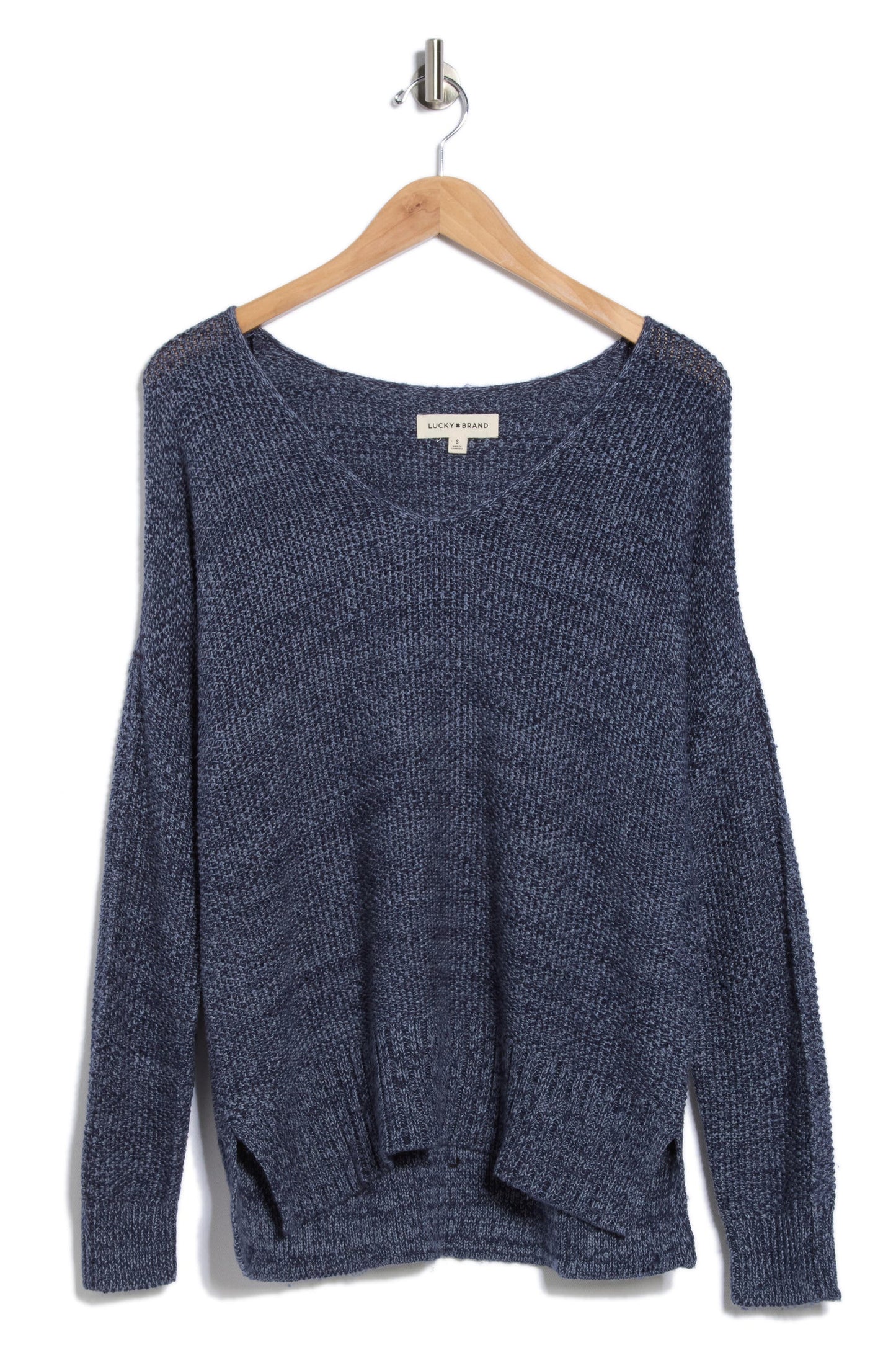 Lucky Brand Women's Spring Weight V Neck Pullover - American Navy