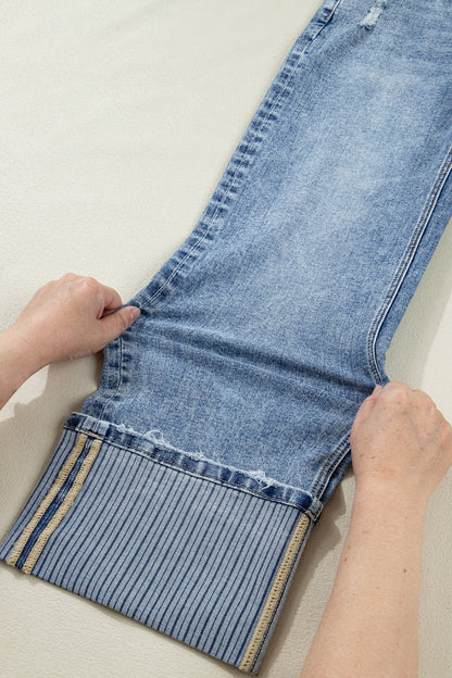Threaded Pear Elia Cuffed Straight Loose Jeans