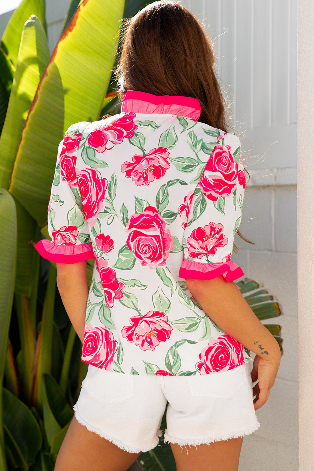 Threaded Pear Aspen Short Sleeve Blouse Top