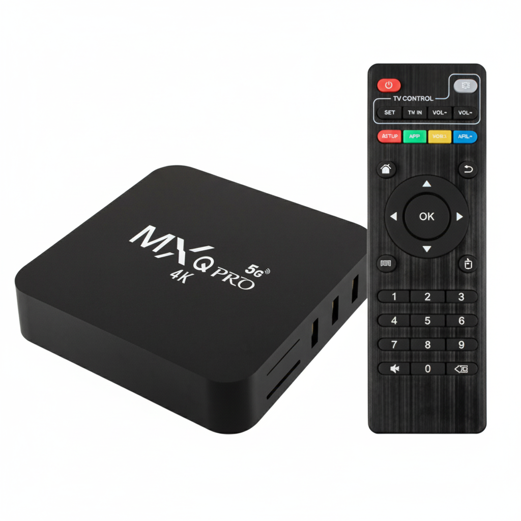 Prime Goods MXQ Pro 4K Ultra HD 64Bit Wifi Android 7.1 Quad Core Smart TV Box Media Player - Black