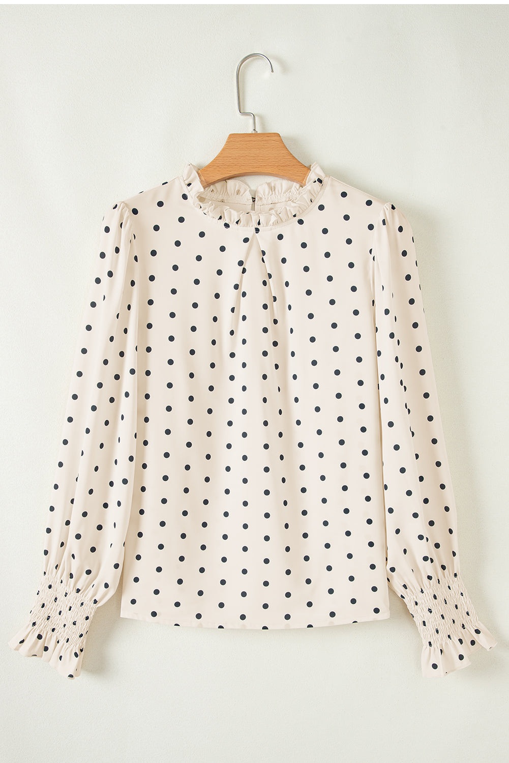 Threaded Pear Catalina Polka Dot Lantern Sleeve Blouse
