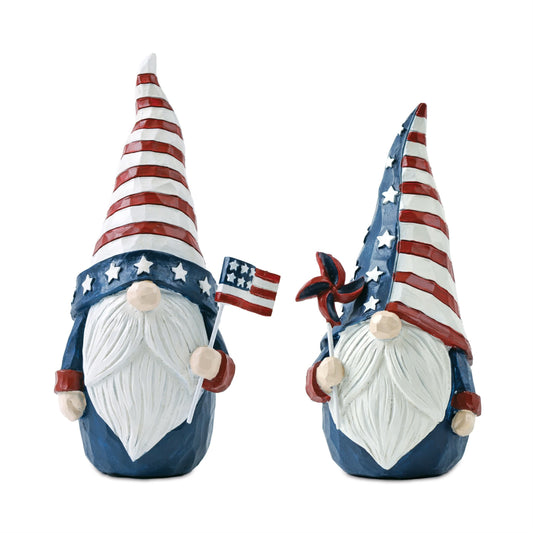 Melrose International Americana Gnome Figurine (Set of 2)