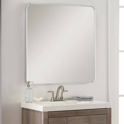 Ockenfels Modern Arched  Silver Gray Wall Mirror
