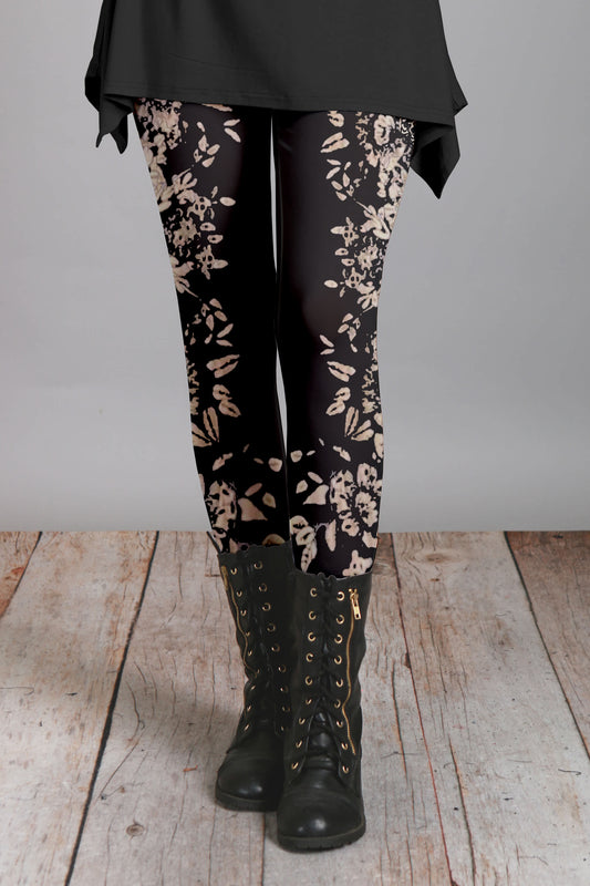 Black and Tan Floral Print-