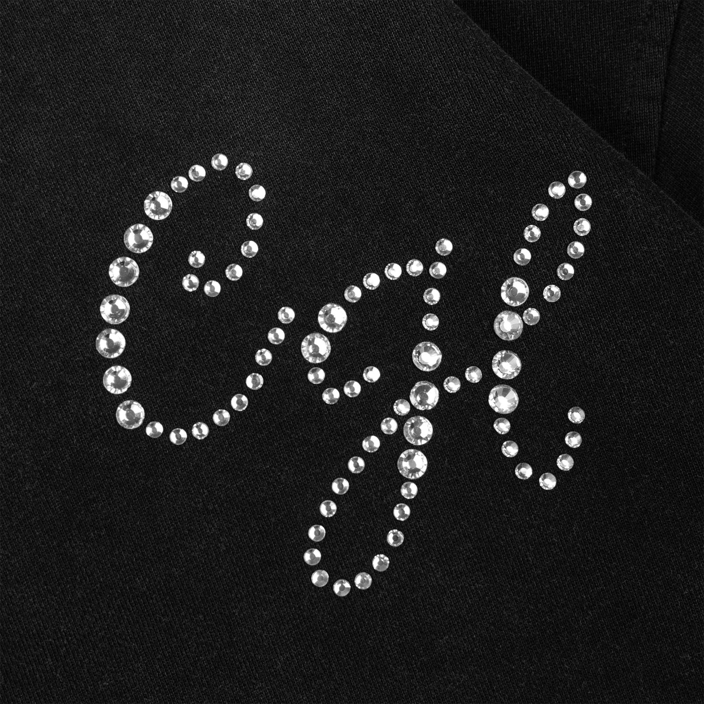 Common Hype Diamanté Hoodie Washed Black