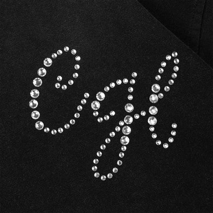 Common Hype Diamanté Hoodie Washed Black