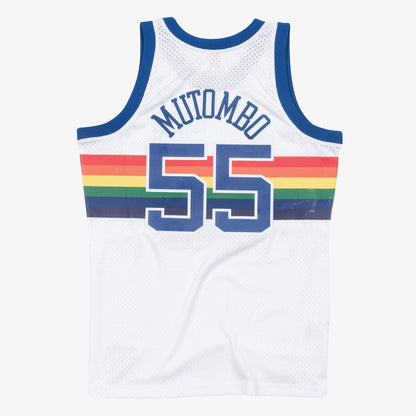 Mitchell & Ness Men's Cream Swingman Jersey Nuggets 1991 Dikembe Mutombo Jerseys