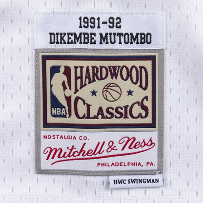 Mitchell & Ness Men's Cream Swingman Jersey Nuggets 1991 Dikembe Mutombo Jerseys