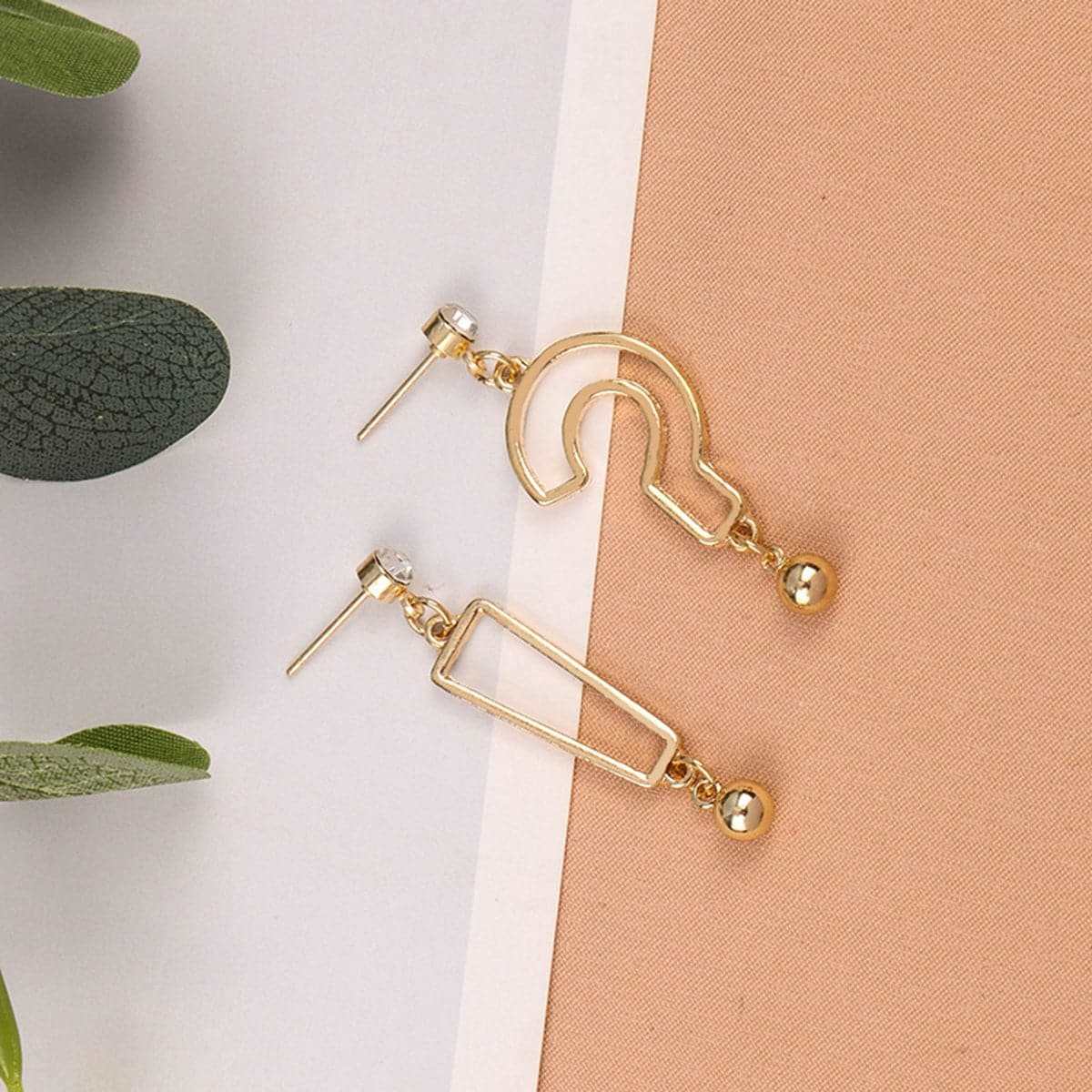 Cubic Zirconia & Goldtone Expression Drop Earrings