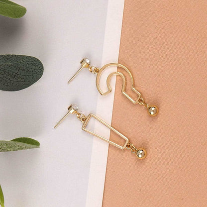Cubic Zirconia & Goldtone Expression Drop Earrings