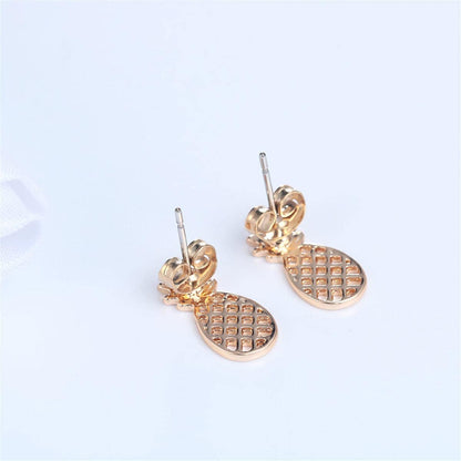 Goldtone Open Pineapple Stud Earrings