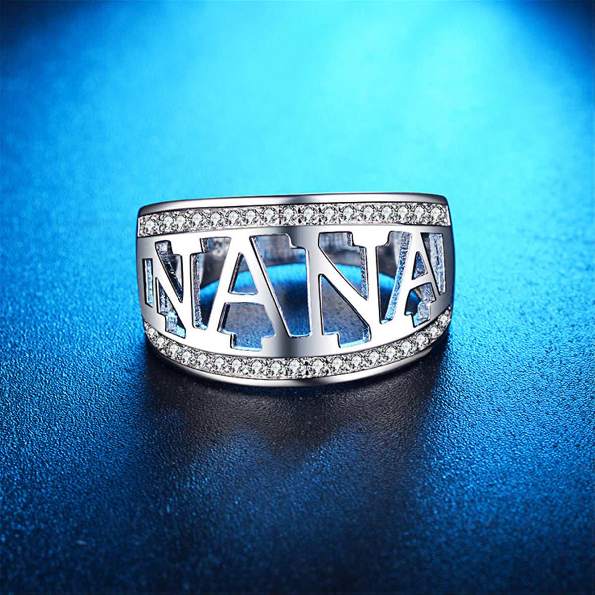 Cubic Zirconia & Silvertone 'Nana' Ring-1