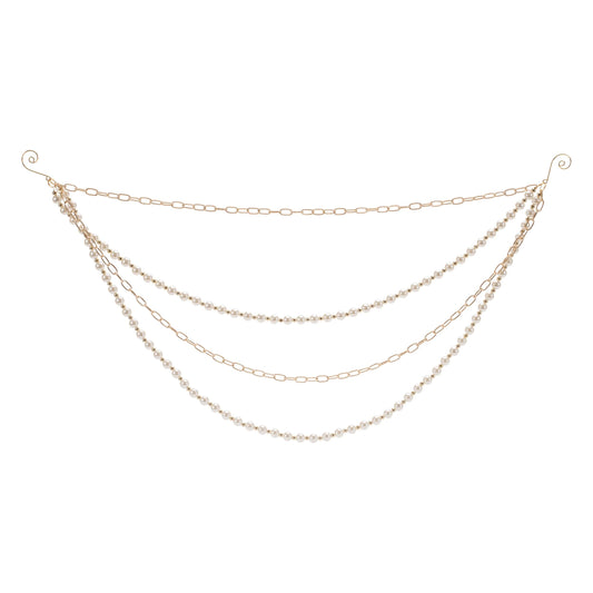Melrose International Pearl Bead and Chain Link Garland (Set of 2)