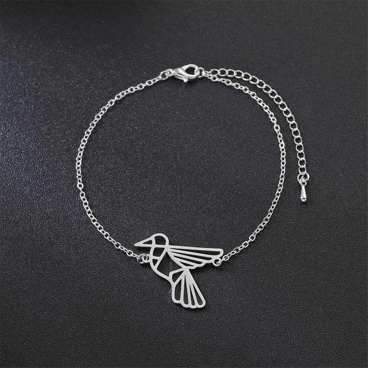 Silvertone Open Bird Charm Bracelet