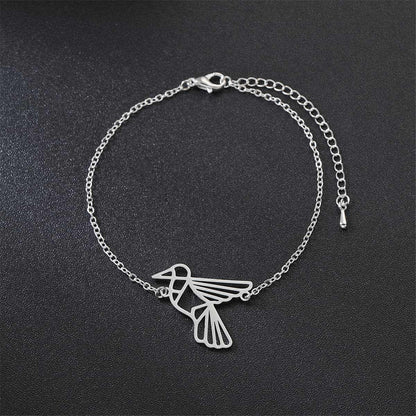 Silvertone Open Bird Charm Bracelet
