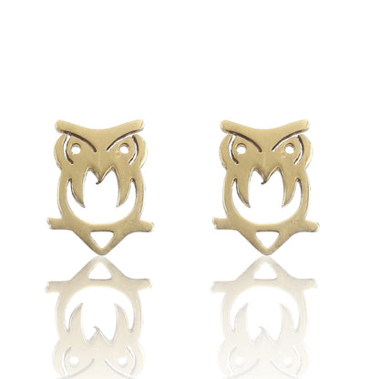 Goldtone Owl Stud Earrings