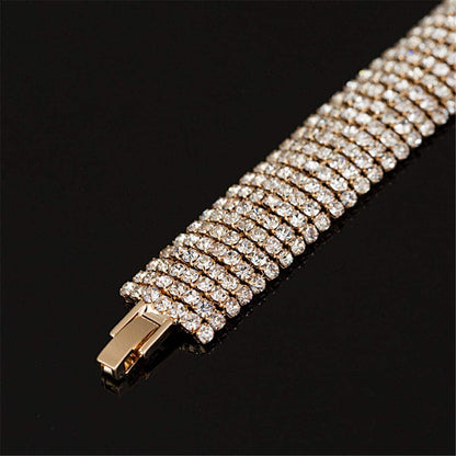 Cubic Zirconia & Goldtone Layer Bracelet-2