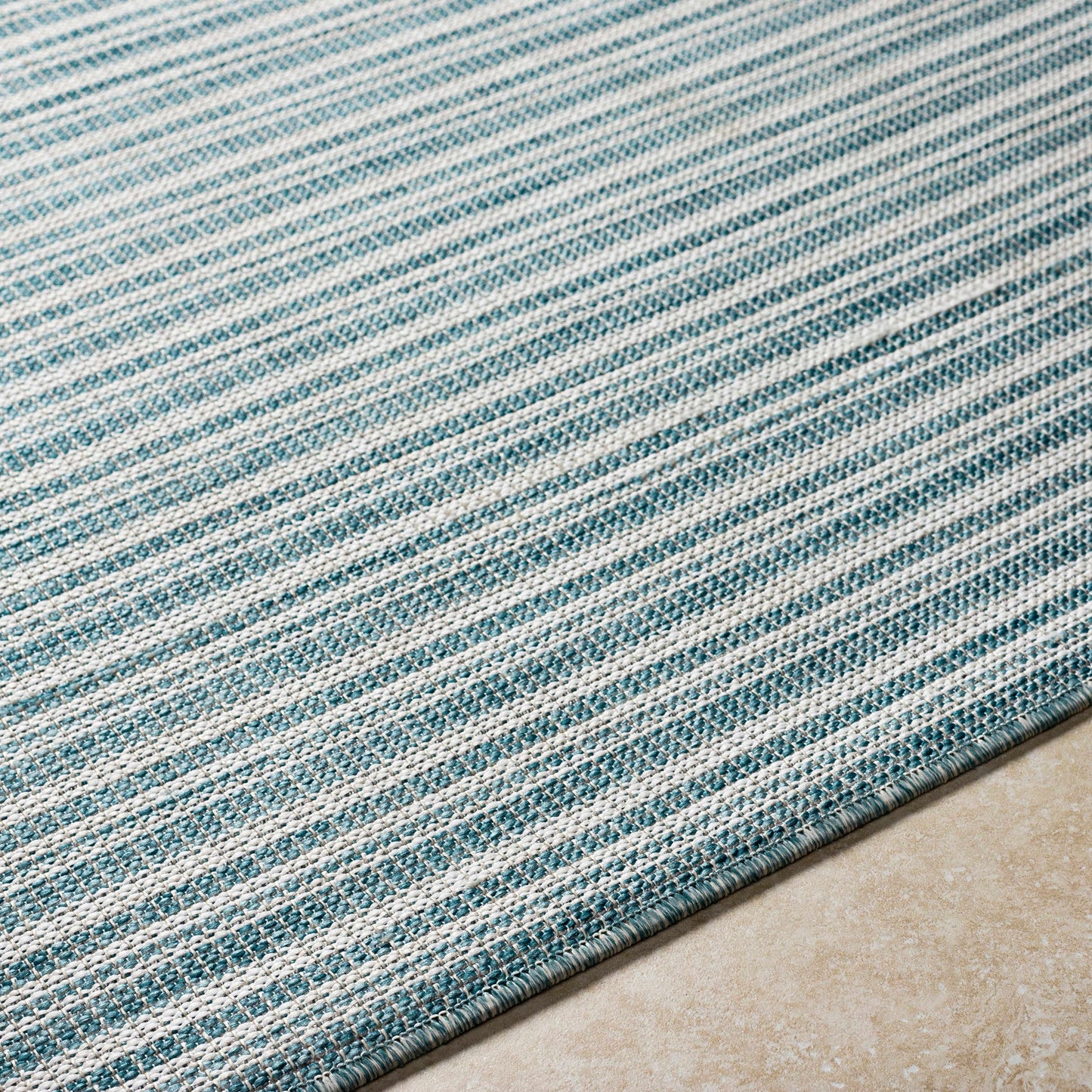 Greg Teal Outdoor Area Rug - Clearance
