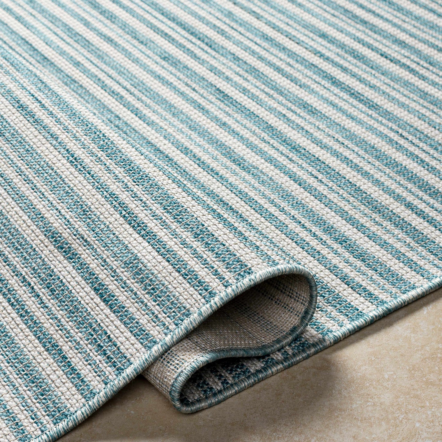 Greg Teal Outdoor Area Rug - Clearance