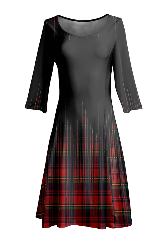 Red & Black Plaid Fade-