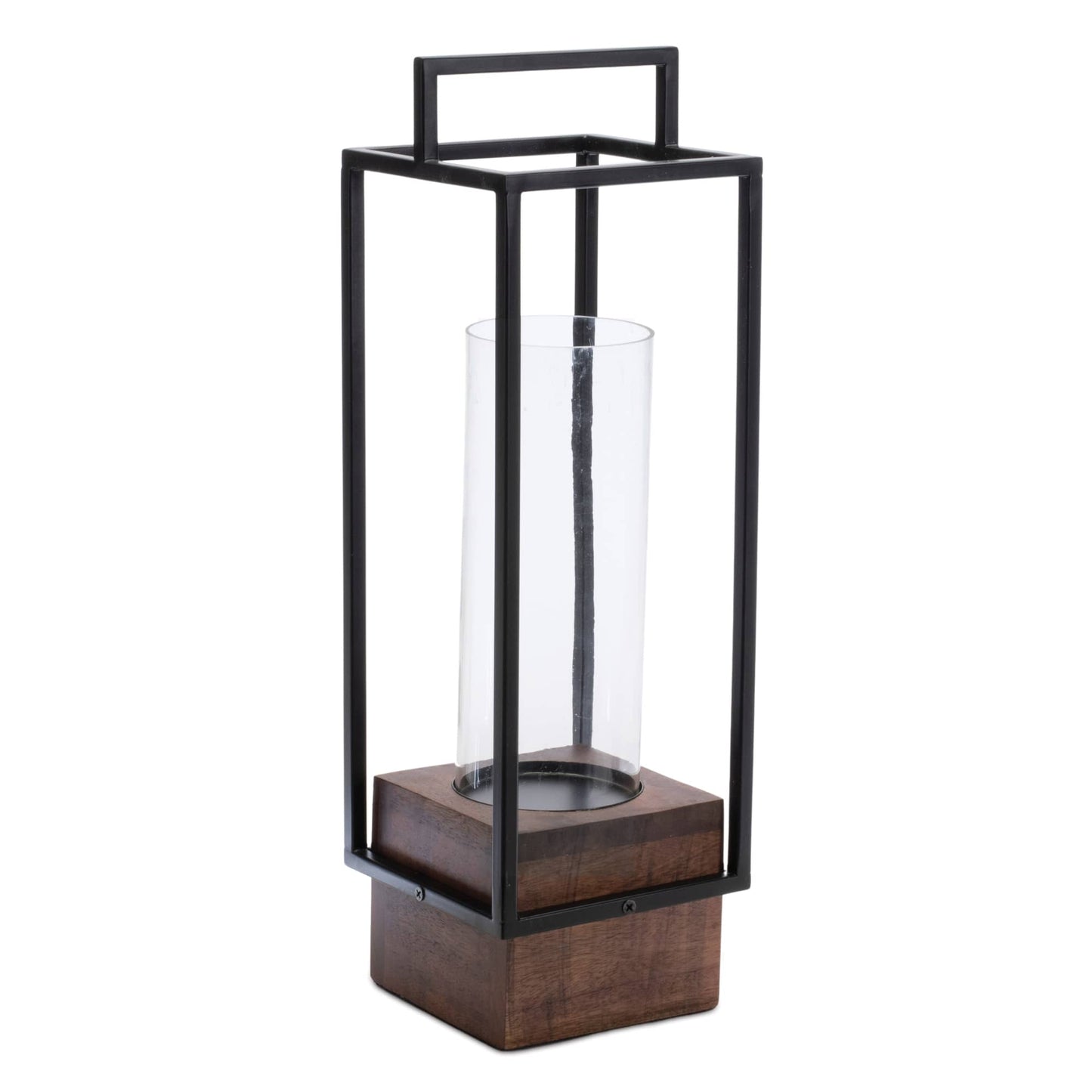 Melrose International Wood Candle Holder with Iron Frame 20"H
