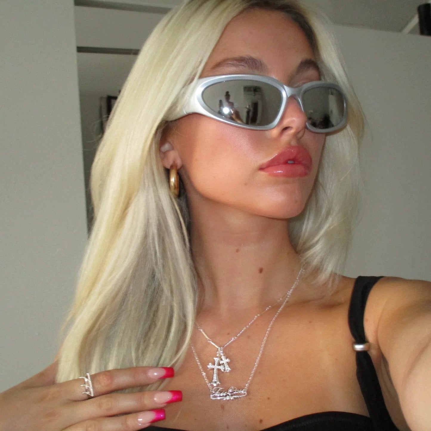Mint & Lily Double Cross Pendant Necklace