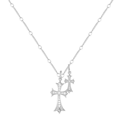 Mint & Lily Double Cross Pendant Necklace