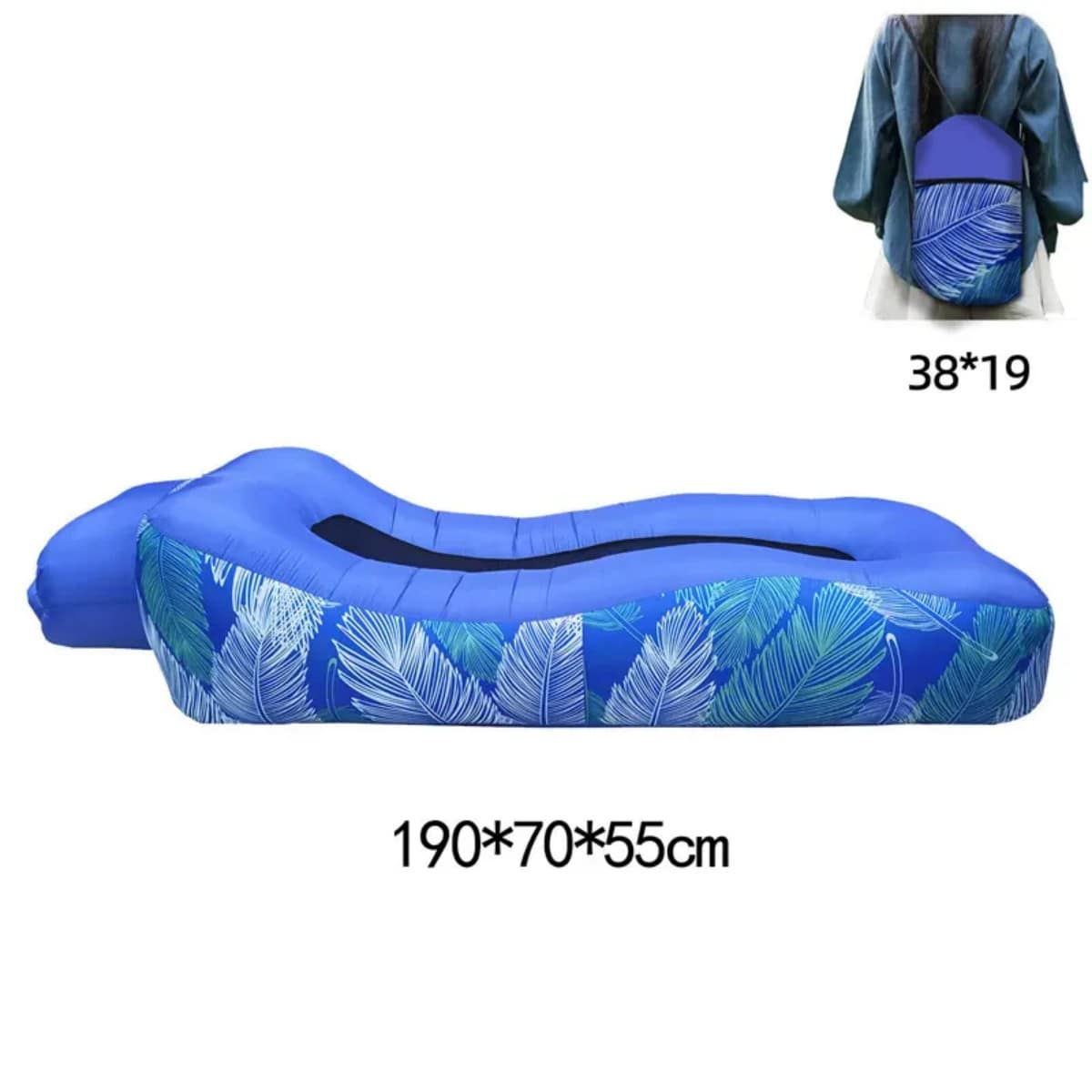 Blue with Feather-