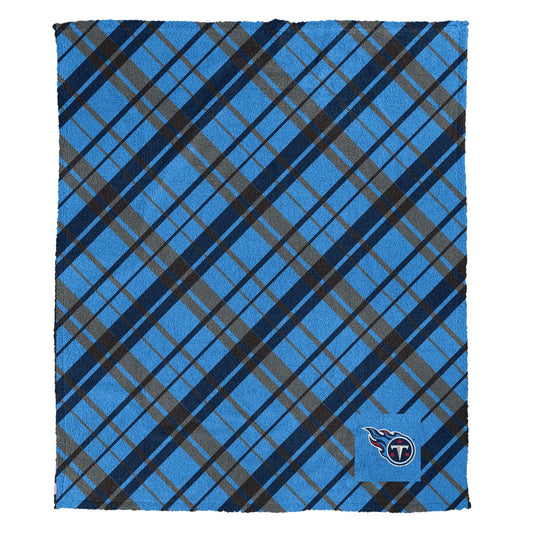 Tennessee Titans NFL Team Sherpa Plaid Throw 50x60