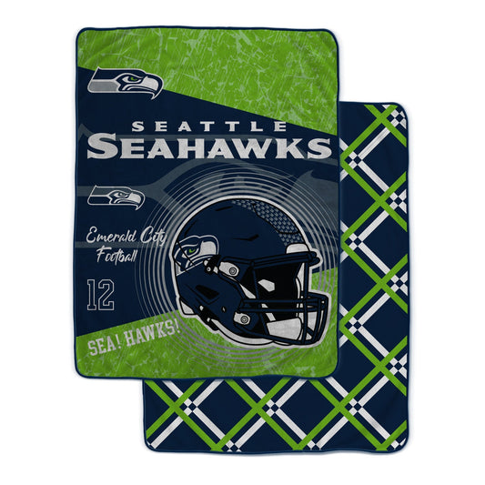 Seattle Seahawks NFL Team Helmet Fleece Blanket 60x80