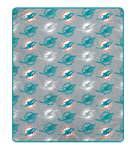 Miami Dolphins NFL Team Signature Logo Throw 50x60