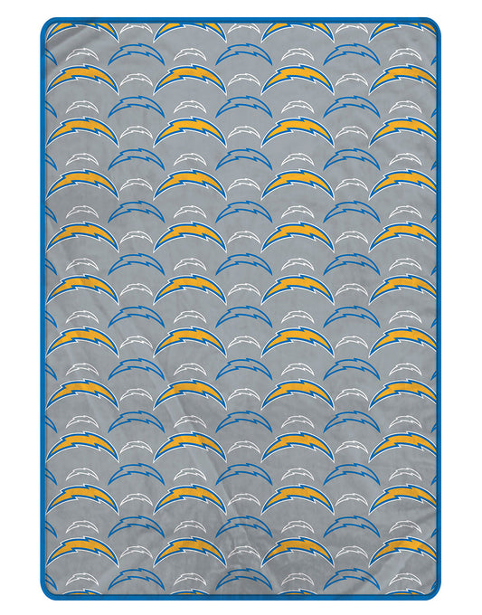 Los Angeles Chargers NFL Team Logomania XL Blanket 66x95