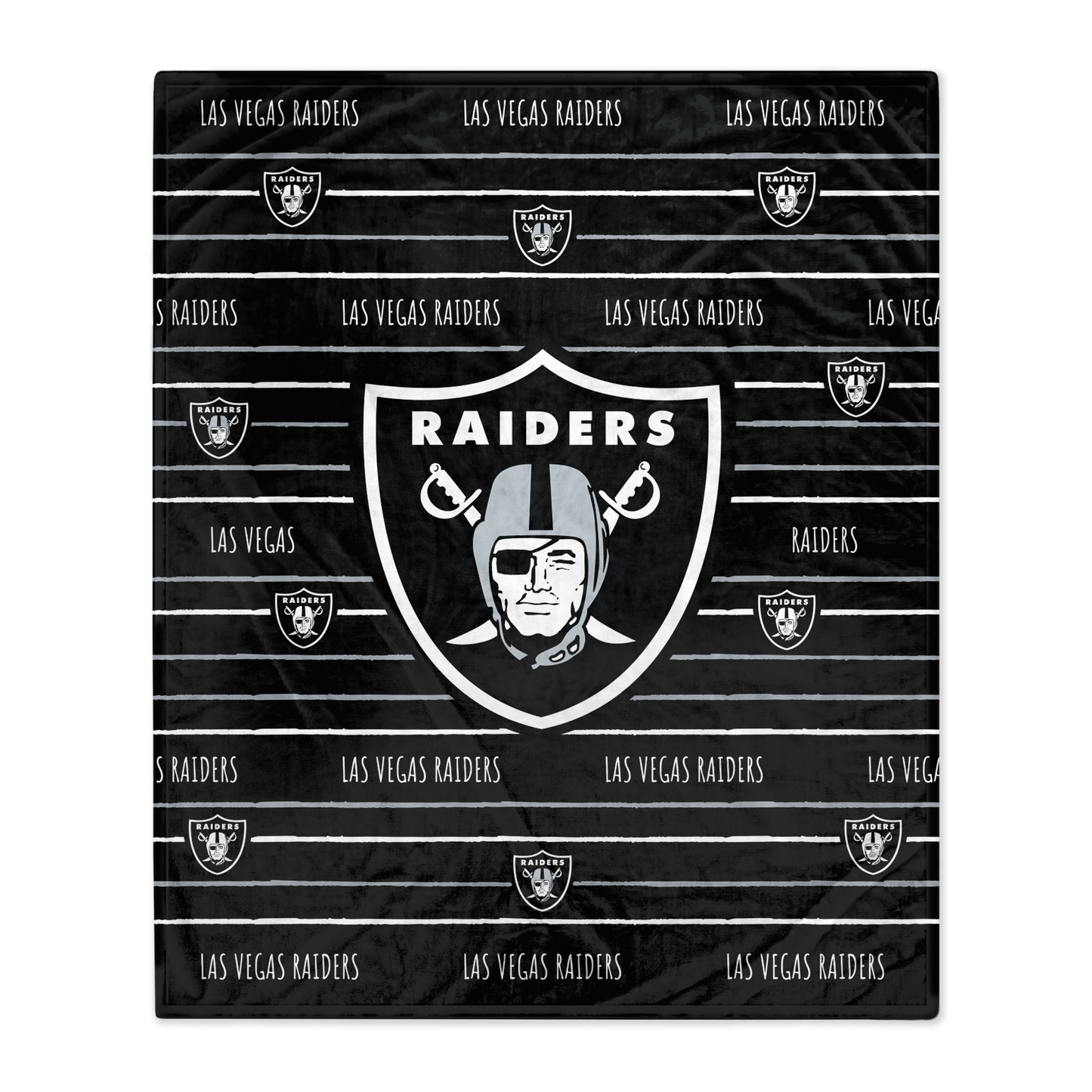 Las Vegas Raiders NFL Team Center Stripe Logo Throw 50x60