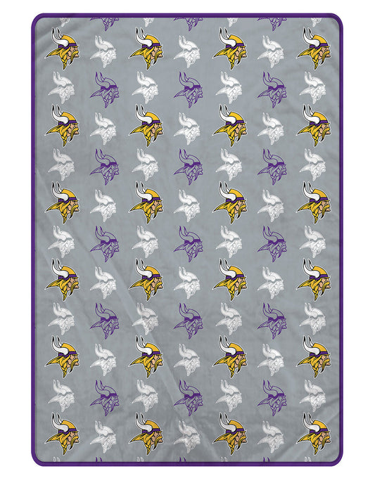 Minnesota Vikings NFL Team Logomania XL Blanket 66x95