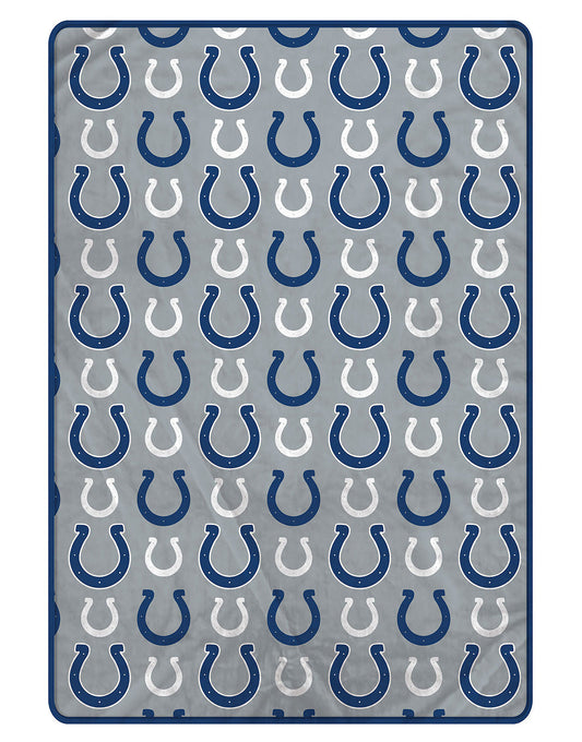 Indianapolis Colts NFL Team Logomania XL Blanket 66x95