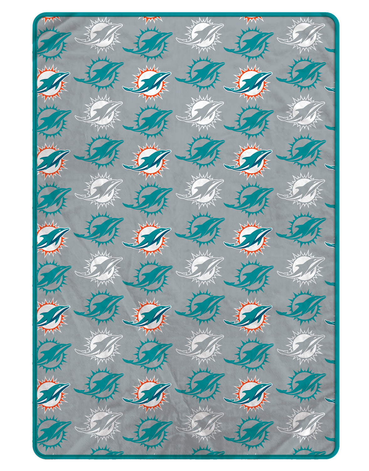 Miami Dolphins NFL Team Logomania XL Blanket 66x95
