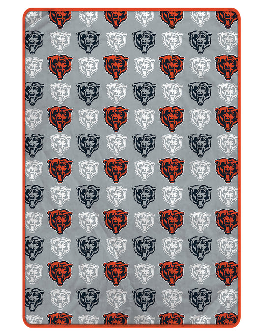 Chicago Bears NFL Team Logomania XL Blanket 66x95