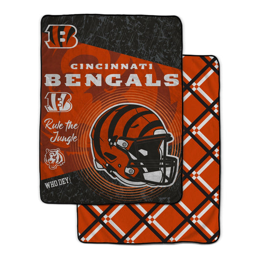 Cincinnati Bengals NFL Team Helmet Fleece Blanket 60x80