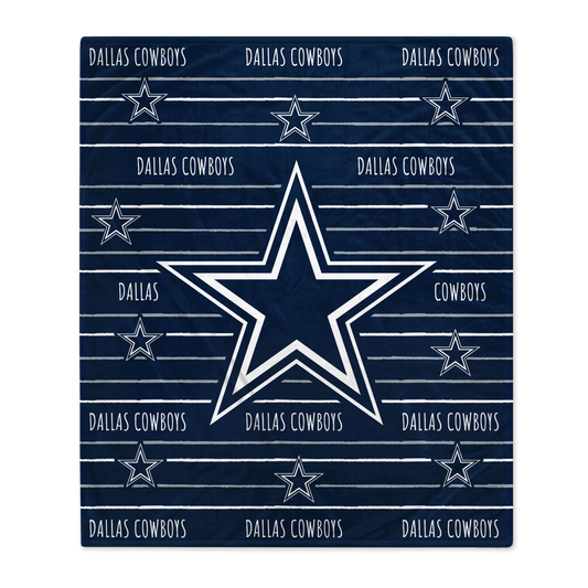 Dallas Cowboys NFL Team Center Stripe Logo Throw 50x60