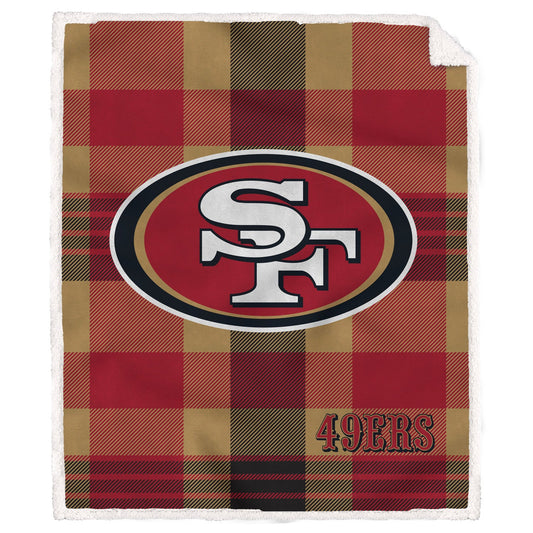 San Francisco 49ers NFL Team Classic Plaid Blanket 60x70