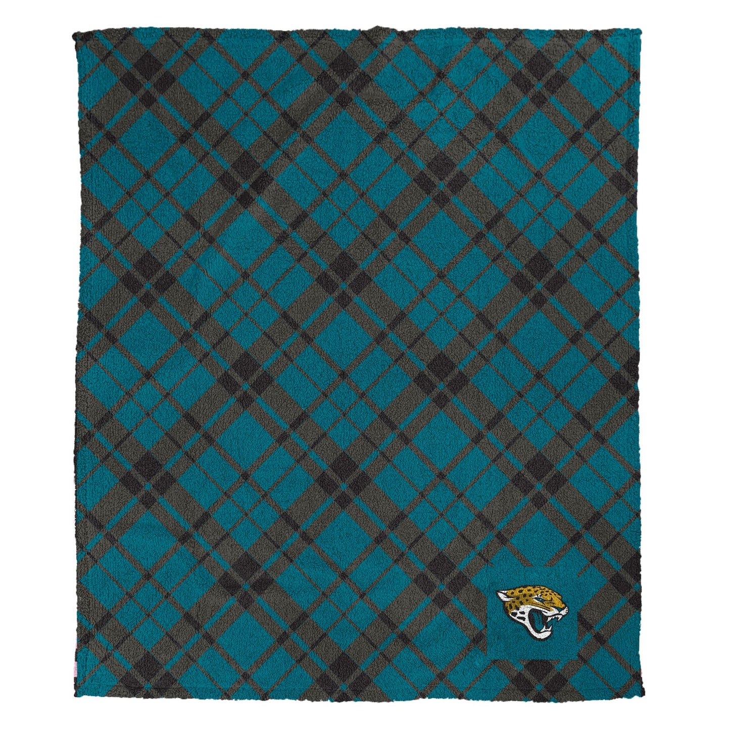 Jacksonville Jaguars NFL Team Sherpa Plaid Throw 50x60