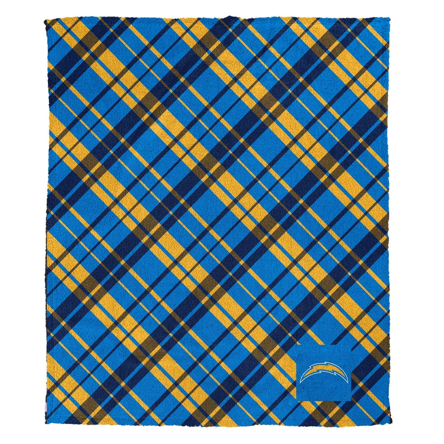Los Angeles Chargers NFL Team Sherpa Plaid Throw 50x60
