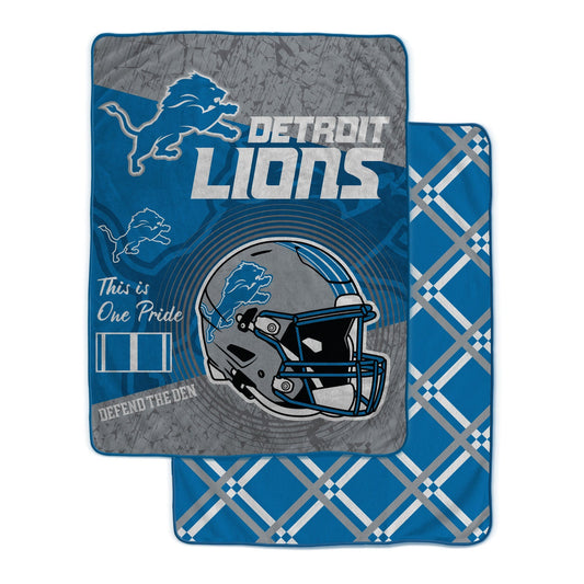 Detroit Lions NFL Team Helmet Fleece Blanket 60x80